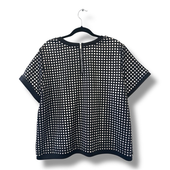 Calvin Klein Plus Size Black and White Checkered Women's Top - Picture 3 of 11